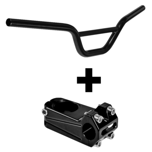 Black Klunker handlebar and BMX stem